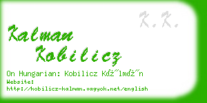 kalman kobilicz business card